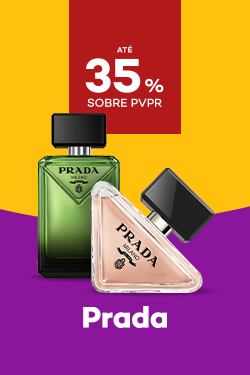 Marca Prada om destaque promocional de at&eacute; 35% obre pre&ccedil;o de Venda ao P&uacute;blico Recomendado